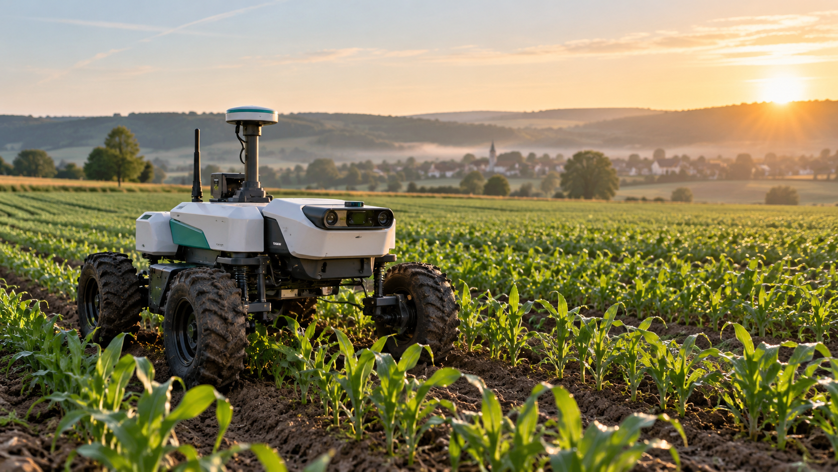 Robot agricole autonome observant des cultures